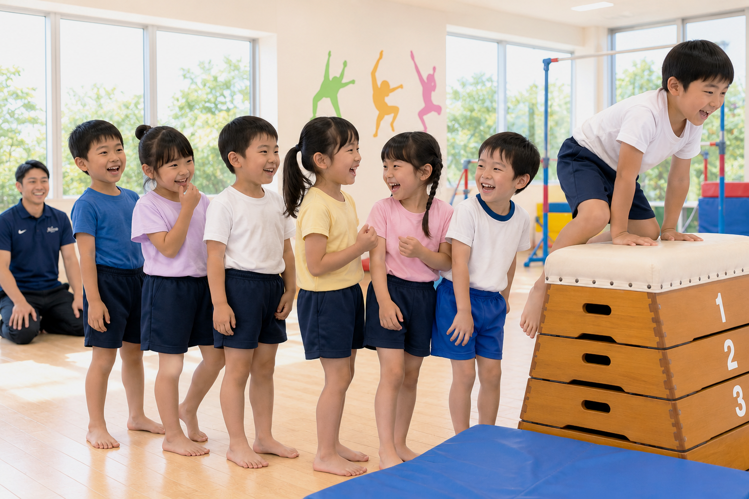 順番を待ちながら楽しそうに見ている子どもたち